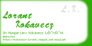 lorant kokavecz business card